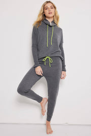 Chill Factor Heart Cashmere Cotton Gray Joggers Fog - Lisa Todd