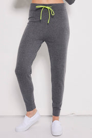 Chill Factor Heart Cashmere Cotton Gray Joggers Fog - Lisa Todd, additional view