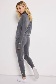 Chill Factor Heart Cashmere Cotton Gray Joggers Fog - Lisa Todd, additional view