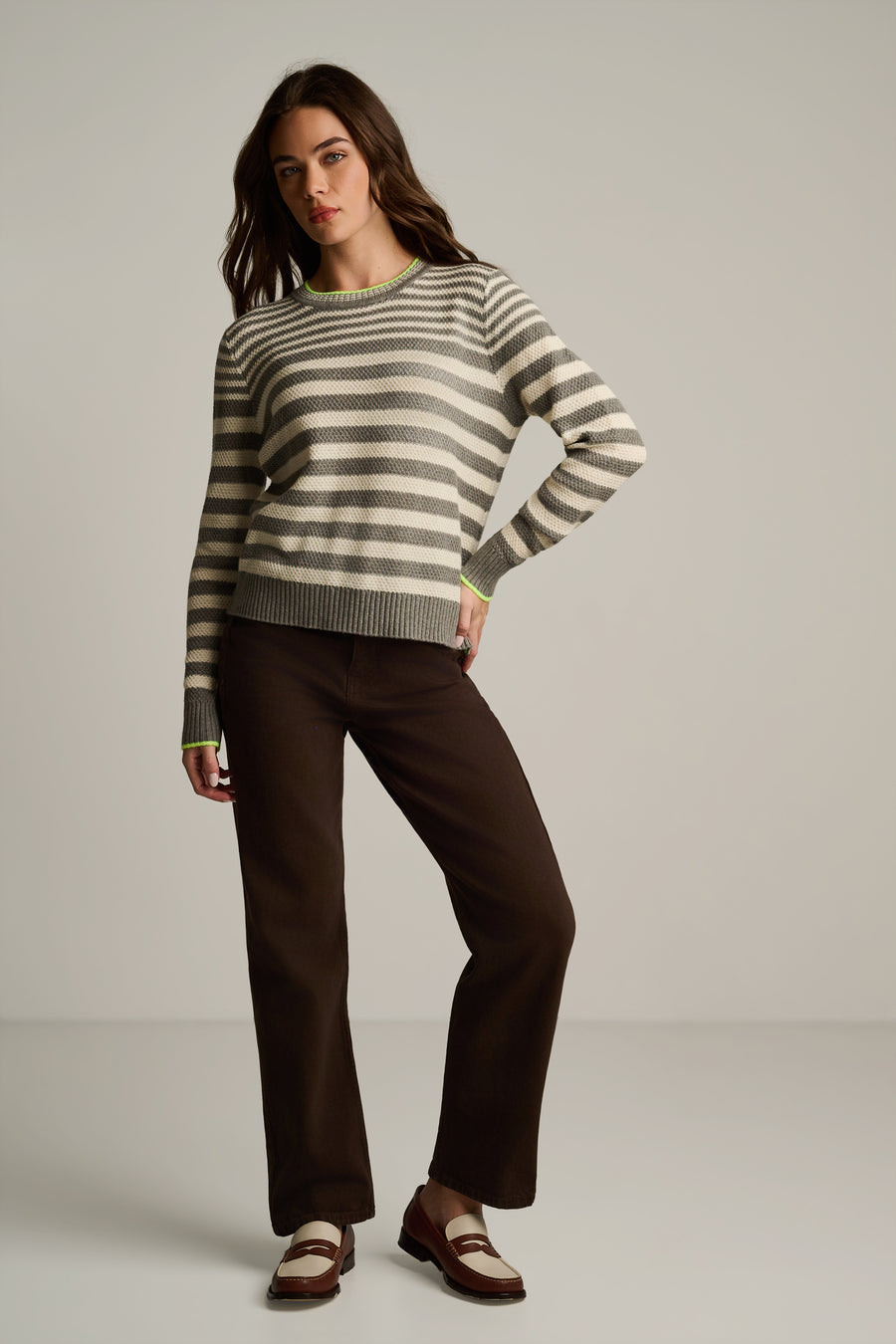 STRIPE IDOL COTTON SWEATER - Sweater-LISA TODD