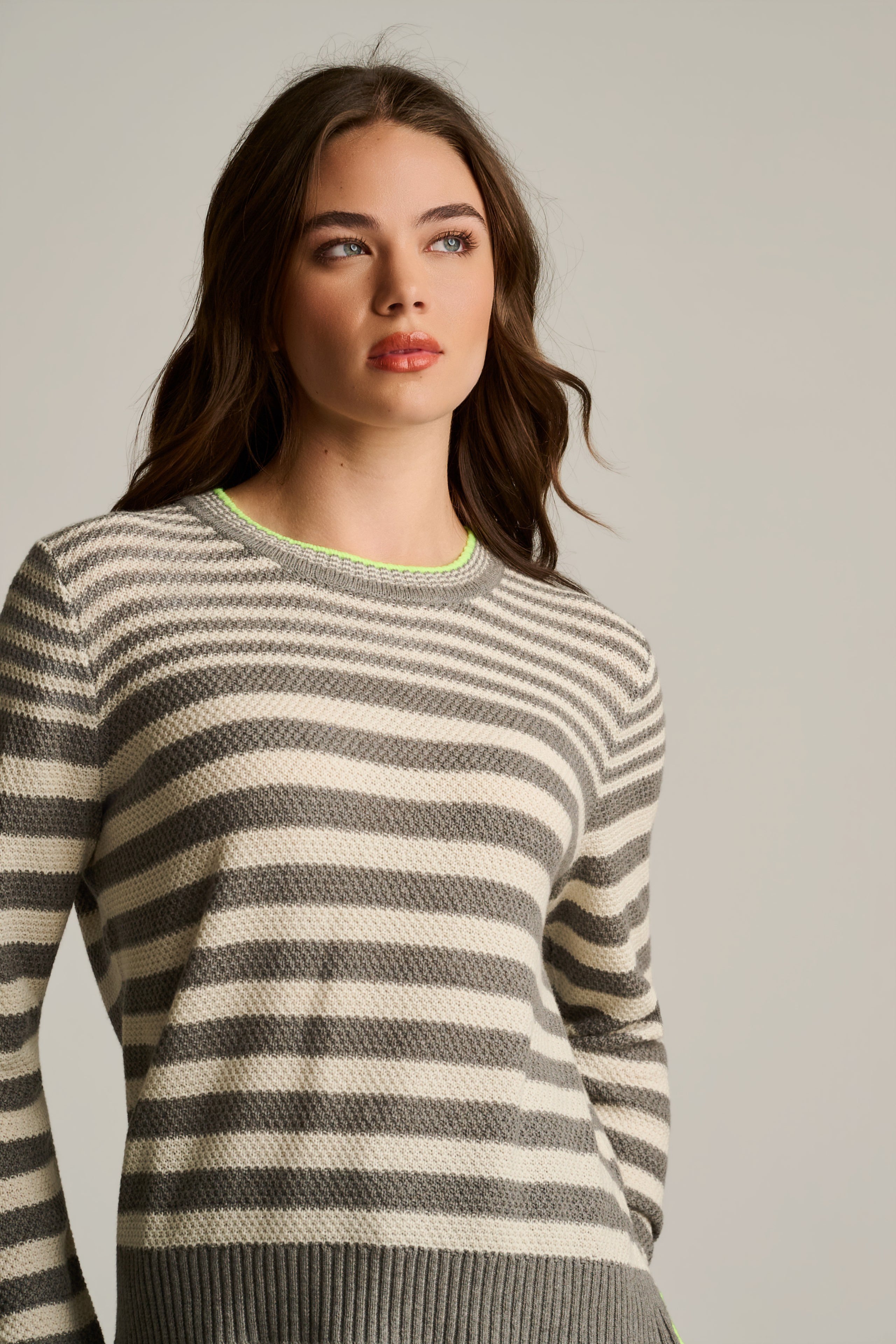 STRIPE IDOL COTTON SWEATER - Sweater-LISA TODD