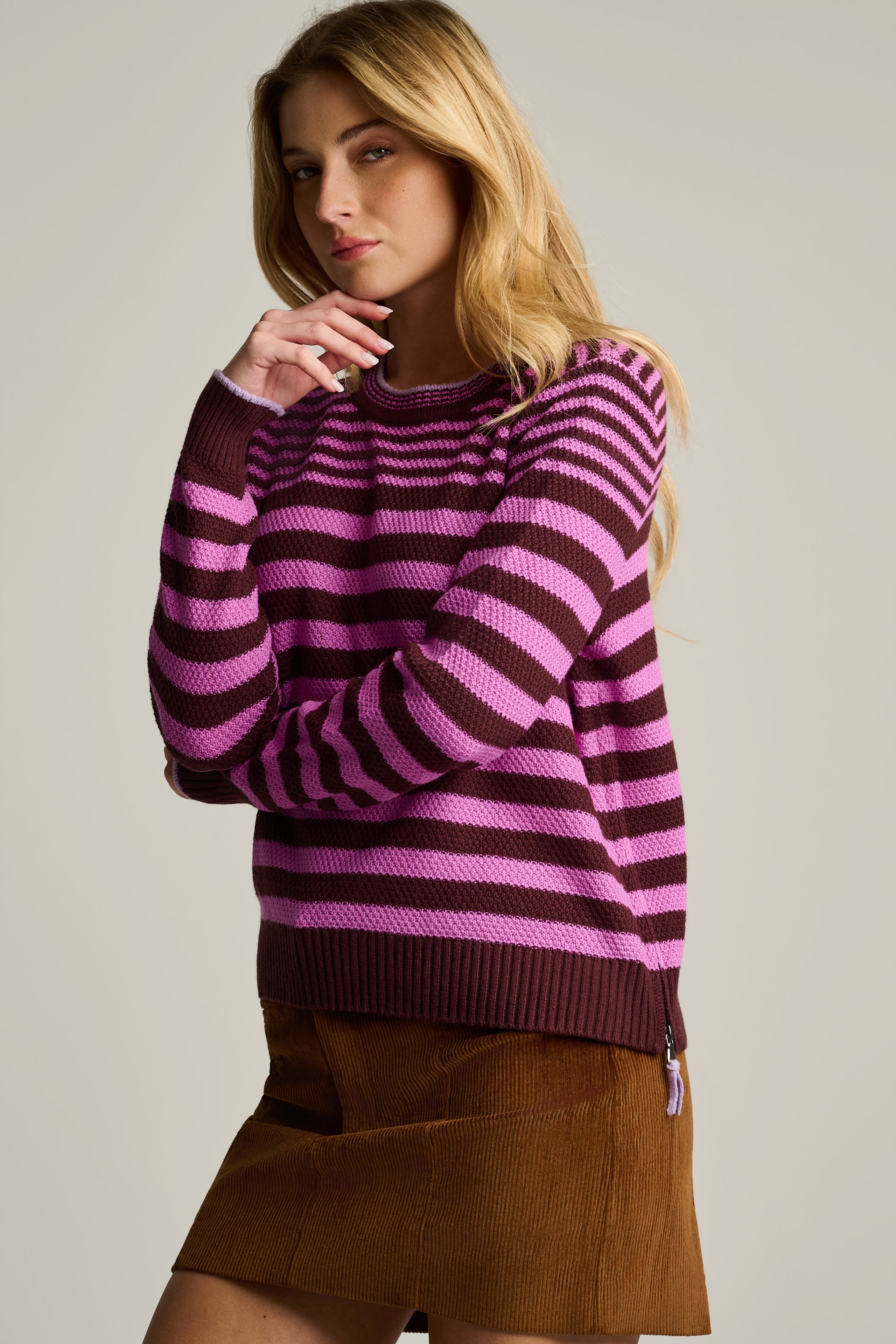 STRIPE IDOL COTTON SWEATER - Sweater-LISA TODD