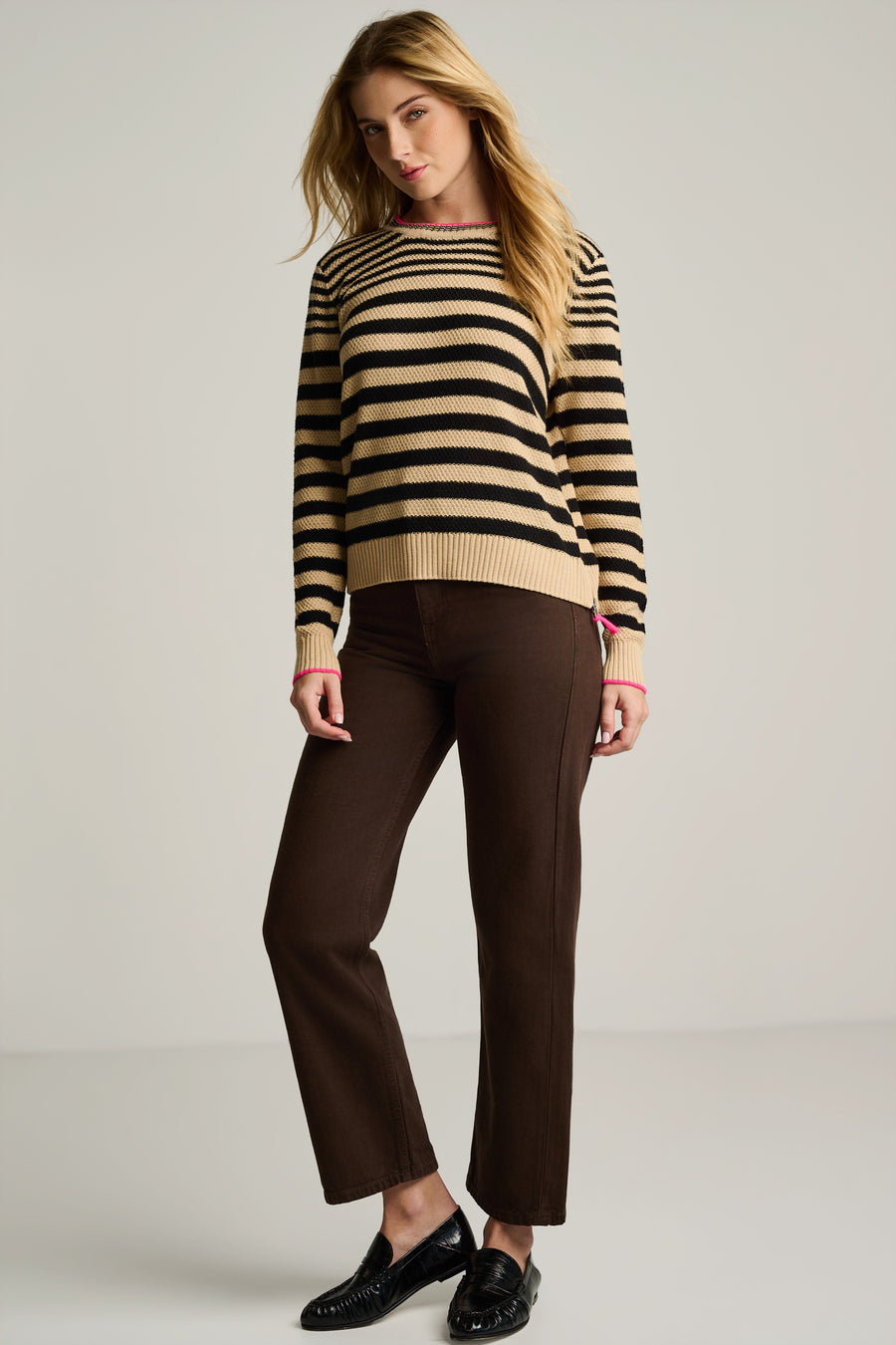 STRIPE IDOL COTTON SWEATER - Sweater-LISA TODD