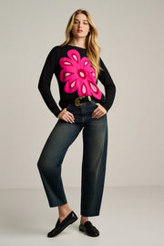 FLOWER POWER COTTON SWEATER - Sweater-LISA TODD