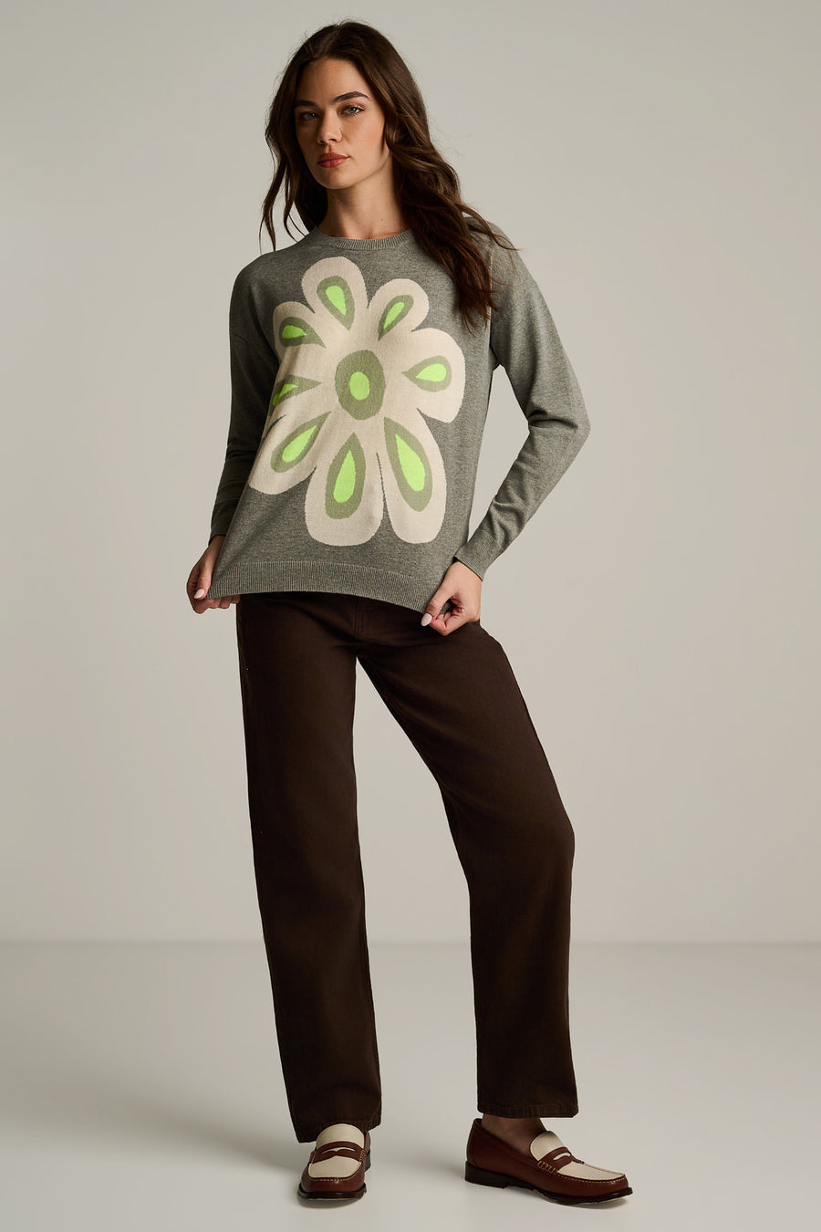 FLOWER POWER COTTON SWEATER - Sweater-LISA TODD