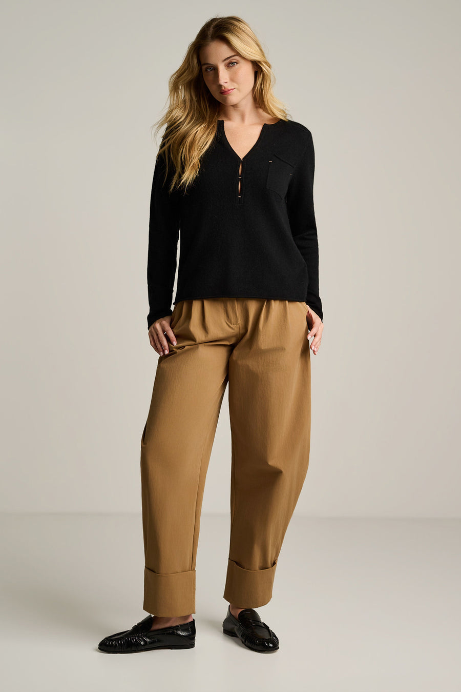 PURE CASHMERE POCKET HENLEY