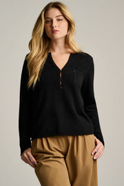 PURE CASHMERE POCKET HENLEY