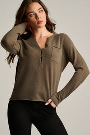 PURE CASHMERE POCKET HENLEY