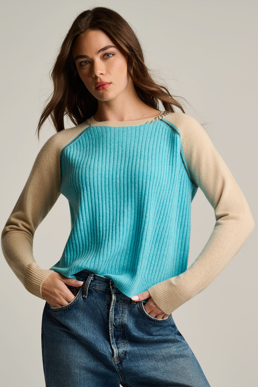 BLOCK OUT CASHMERE SWEATER