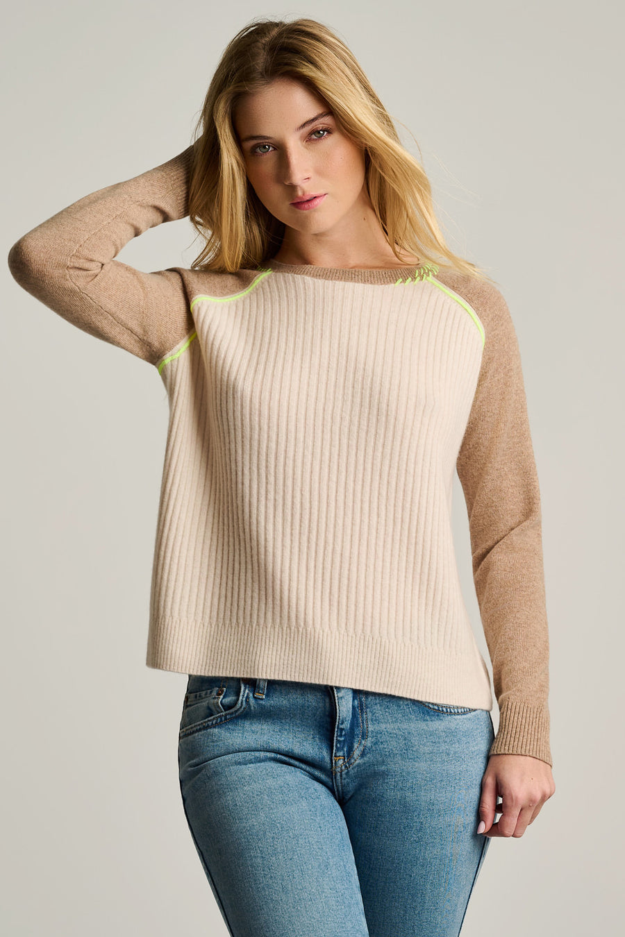 BLOCK OUT CASHMERE SWEATER