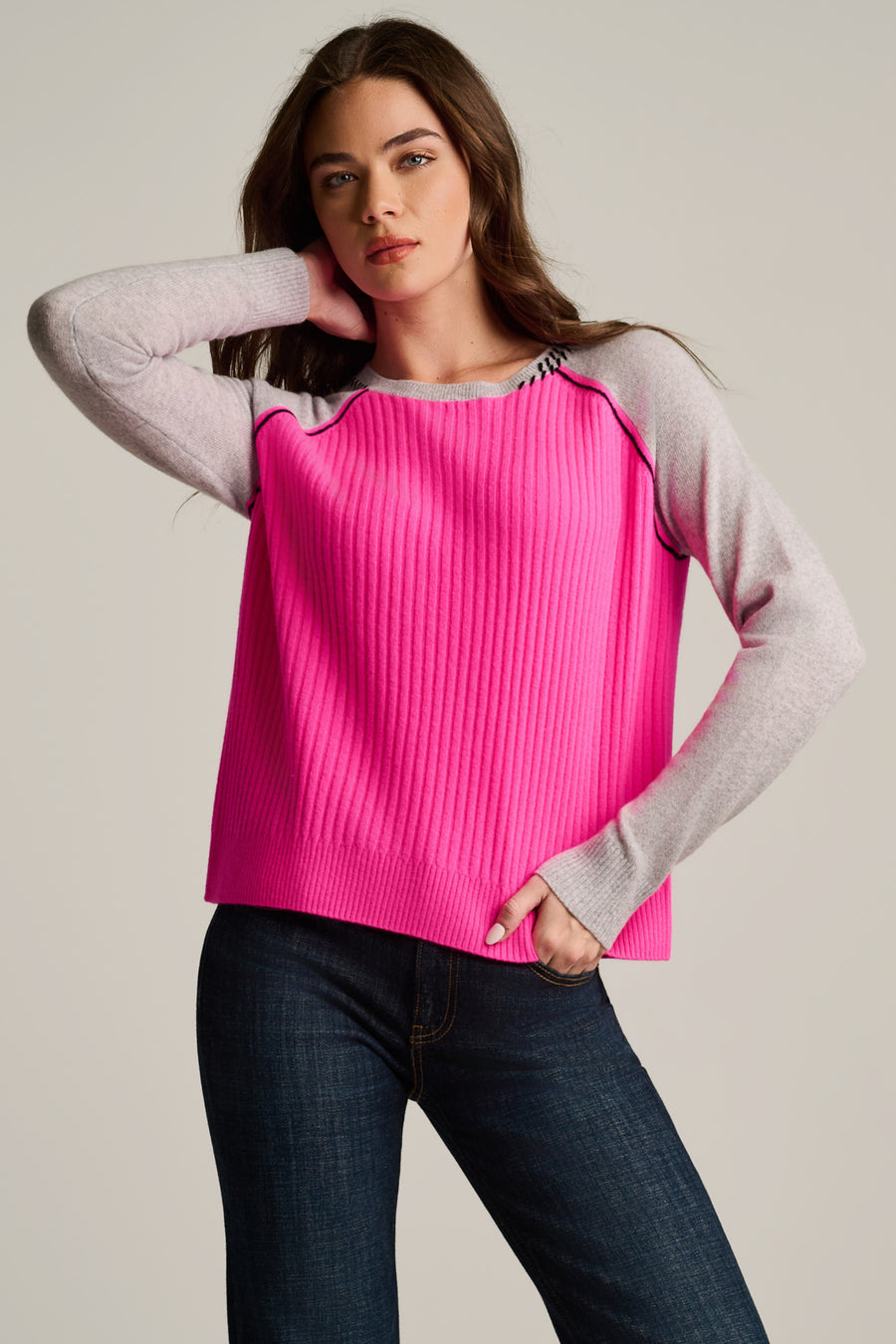 BLOCK OUT CASHMERE SWEATER
