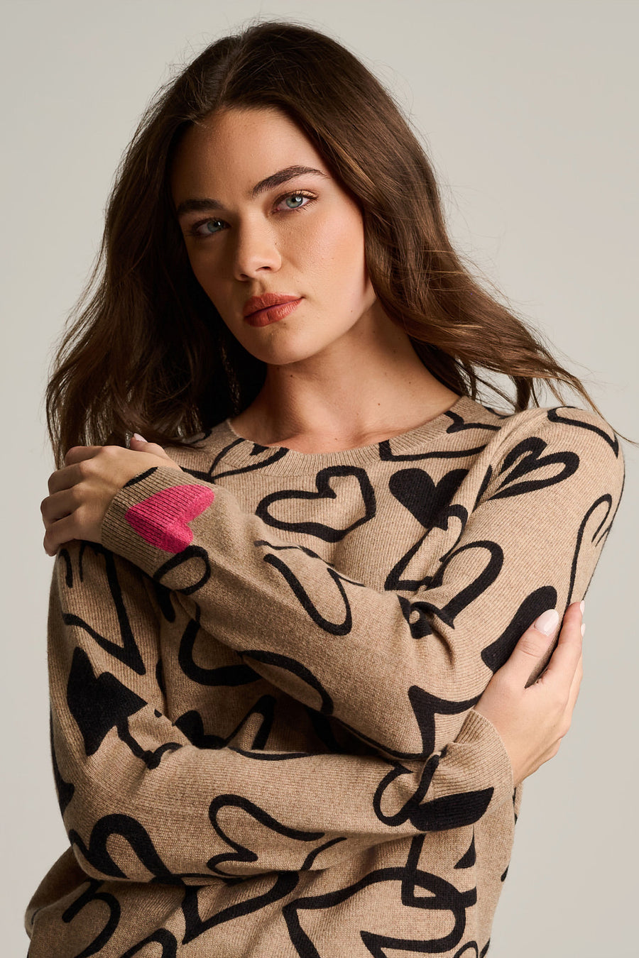 CRAZY LOVE CASHMERE HEART SWEATER