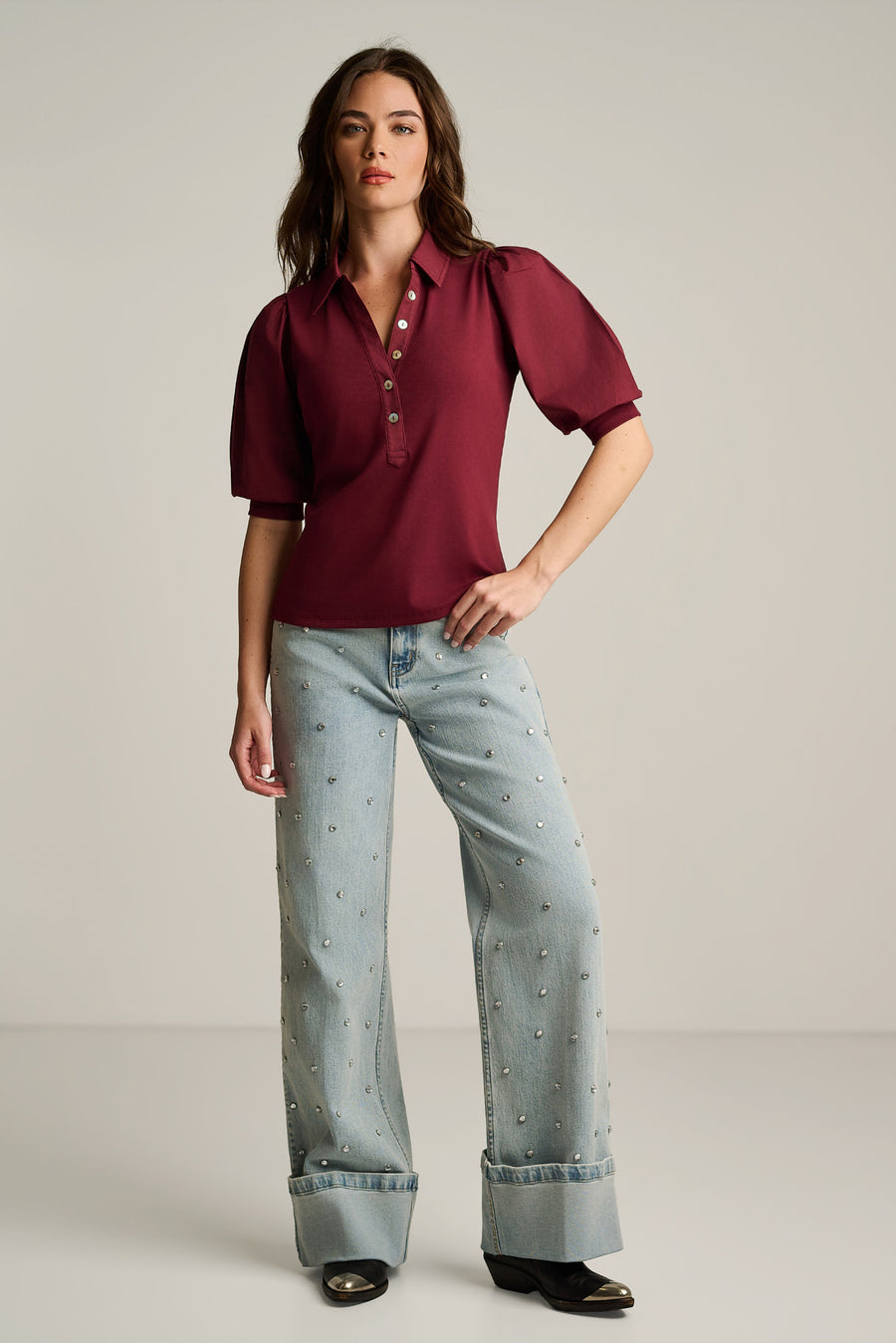 PURE PIMA RIB COLLET TOP - Top-LISA TODD