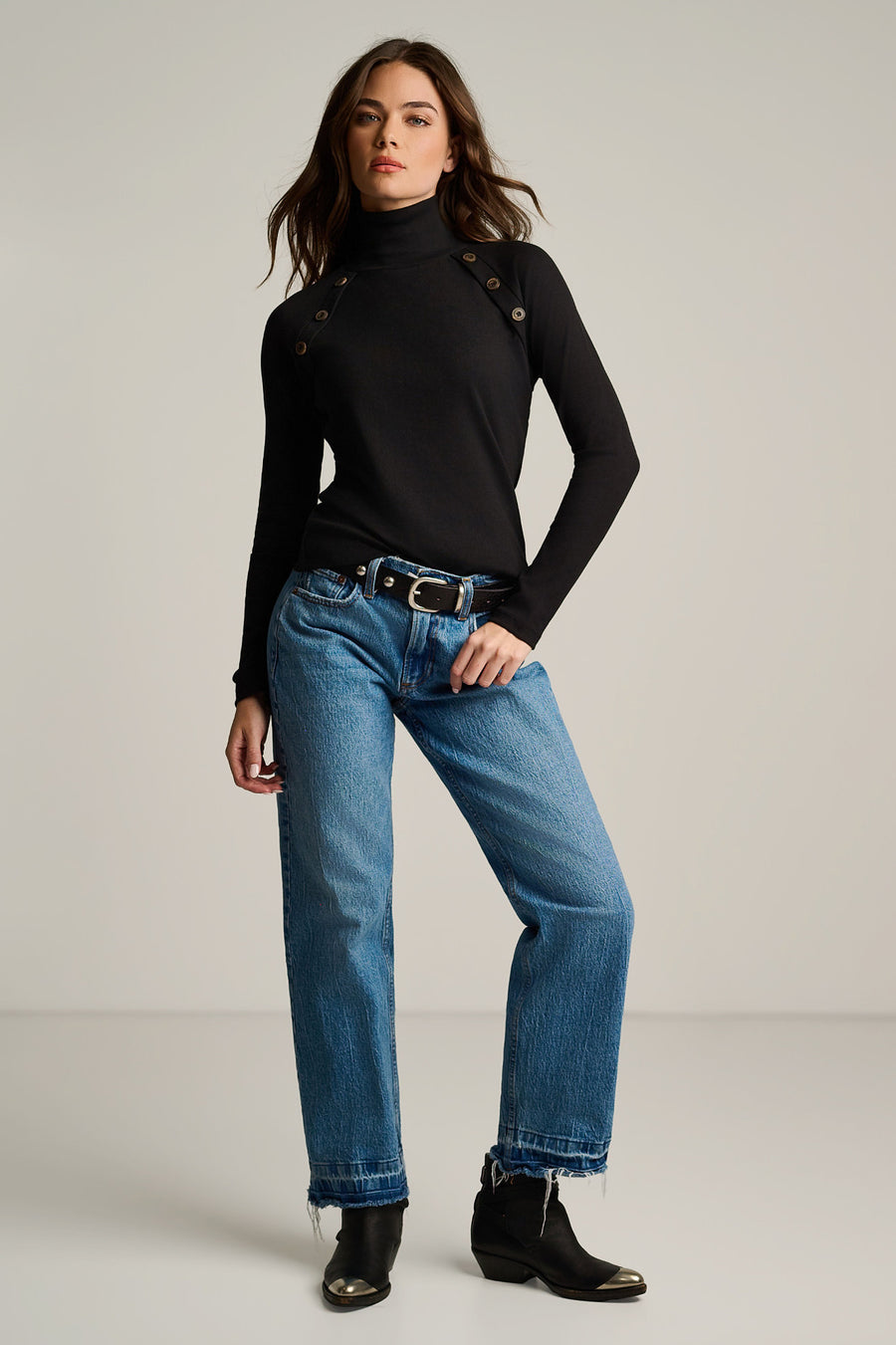 PURE PIMA RIB TURTLE - Top-LISA TODD