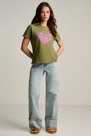 HEART BEATS COTTON T-SHIRT