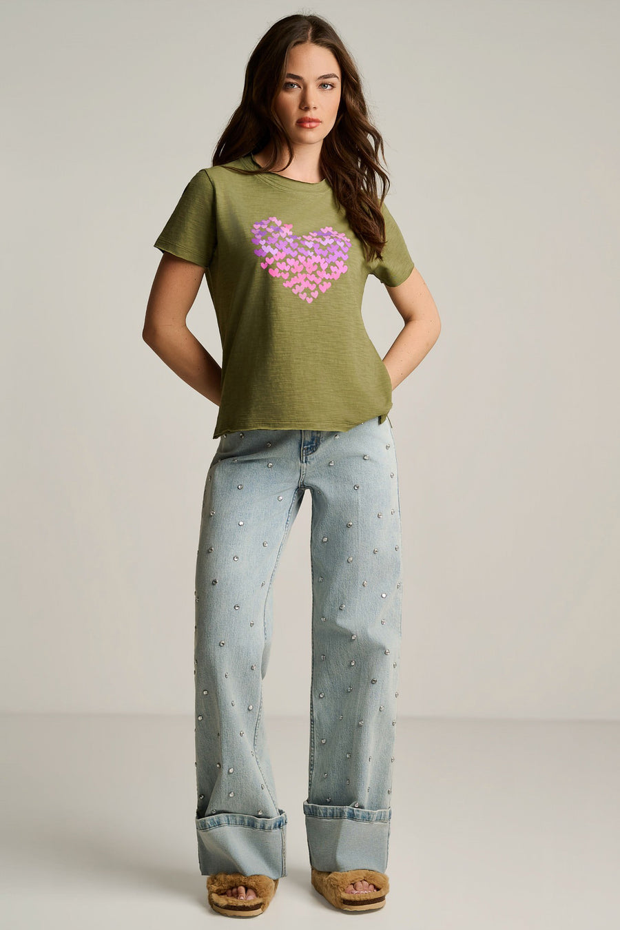 HEART BEATS COTTON T-SHIRT