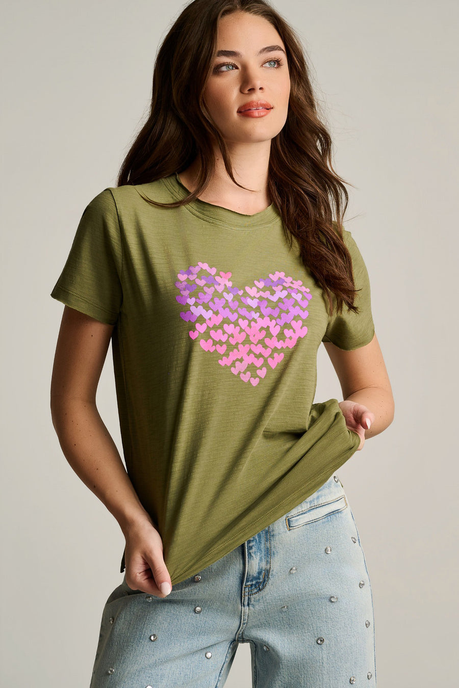 HEART BEATS COTTON T-SHIRT