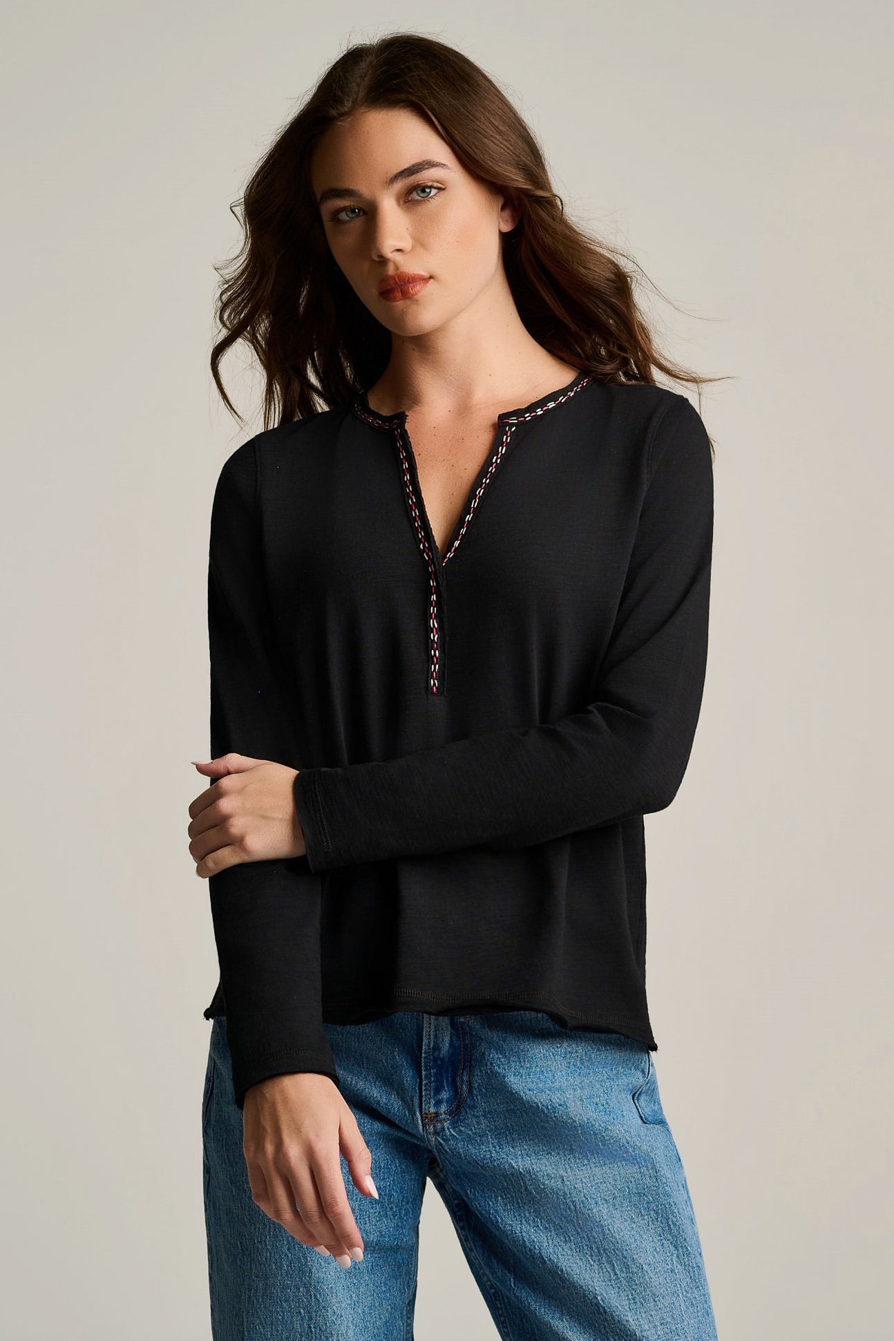 SNAPPY STITCH COTTON T-SHIRT - Tee-LISA TODD