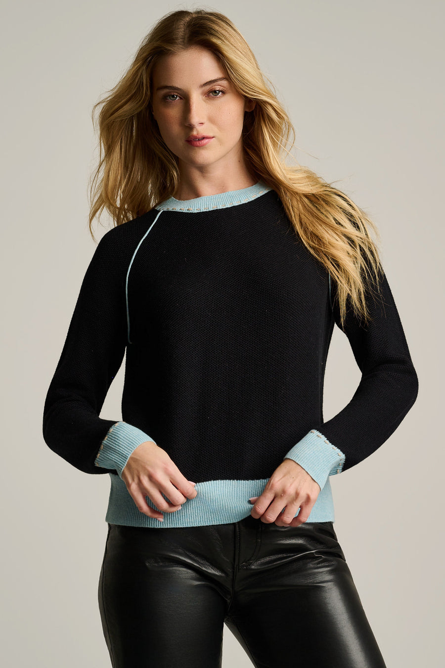 STITCHIN' COTTON CASHMERE SWEATER