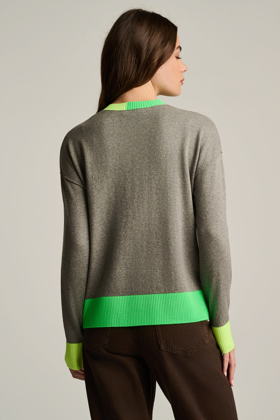 BOLD BLOCK COTTON CASHMERE SWEATER - Sweater-LISA TODD