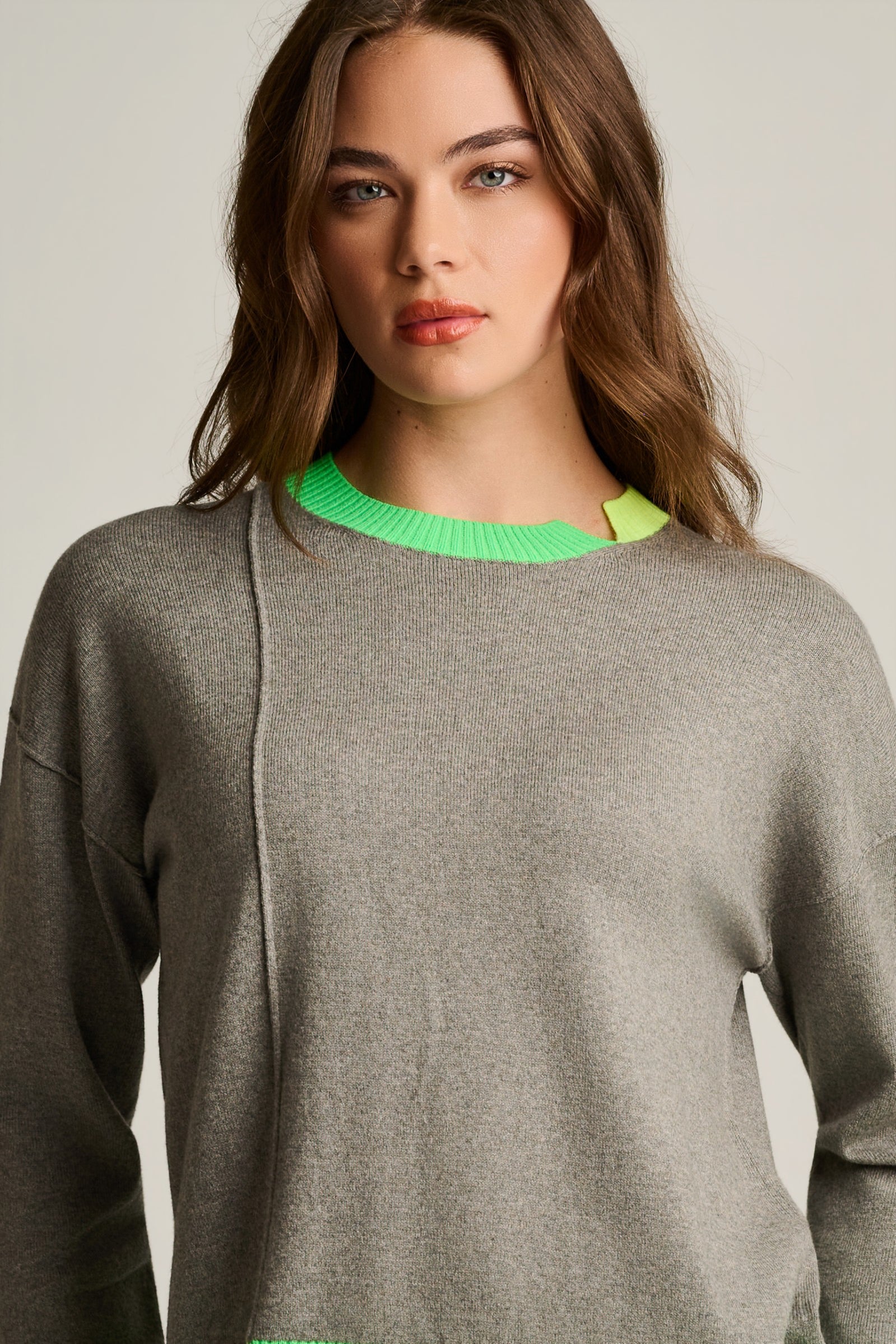 BOLD BLOCK COTTON CASHMERE SWEATER - Sweater-LISA TODD