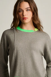 BOLD BLOCK COTTON CASHMERE SWEATER - Sweater-LISA TODD
