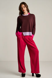 BOLD BLOCK COTTON CASHMERE SWEATER - Sweater-LISA TODD