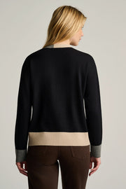 BOLD BLOCK COTTON CASHMERE SWEATER - Sweater-LISA TODD