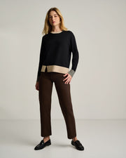 BOLD BLOCK COTTON CASHMERE SWEATER - Sweater-LISA TODD