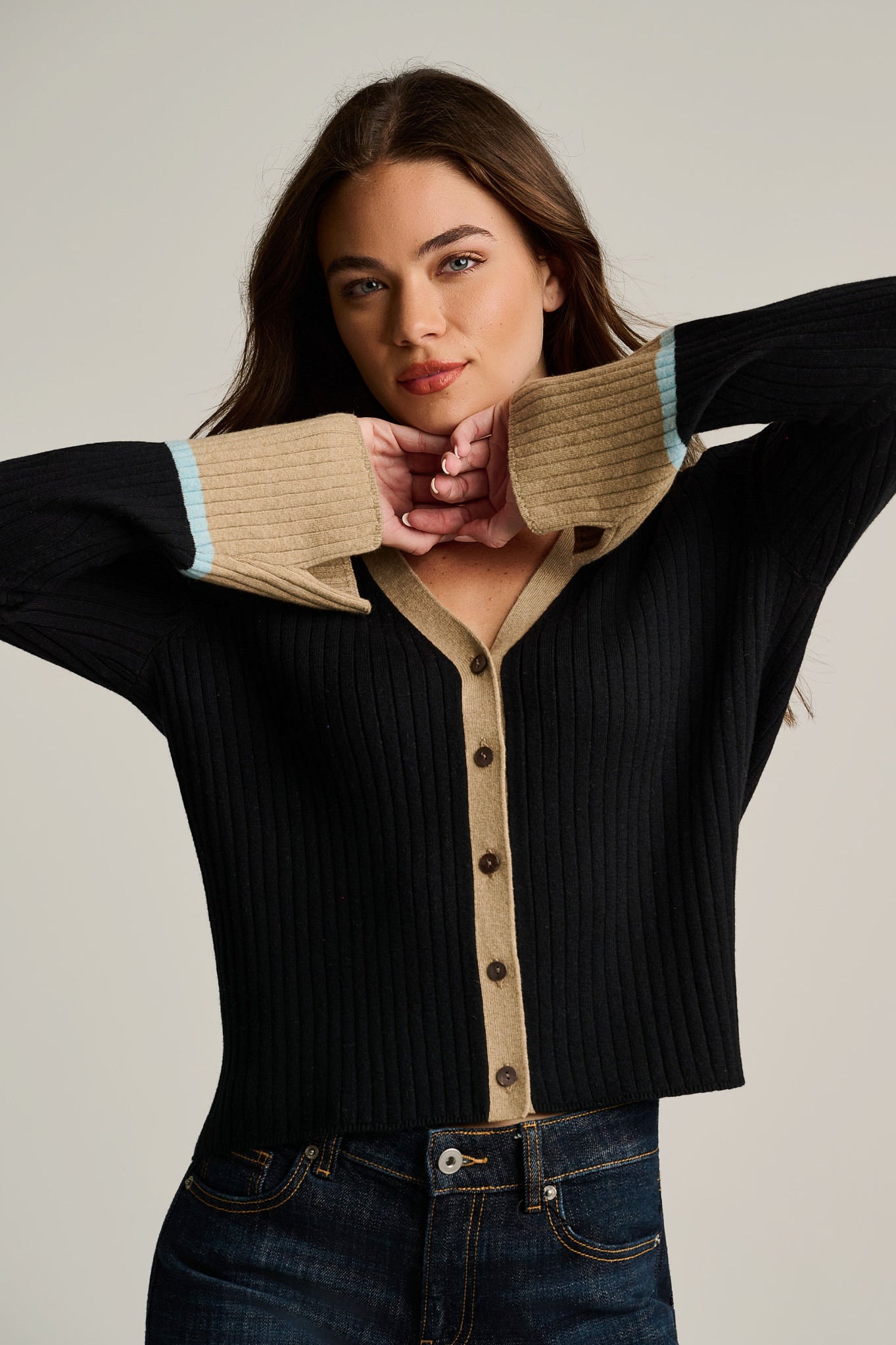 CUFF KEEPER COTTON CASHMERE CARDIGAN - Cardigan-LISA TODD