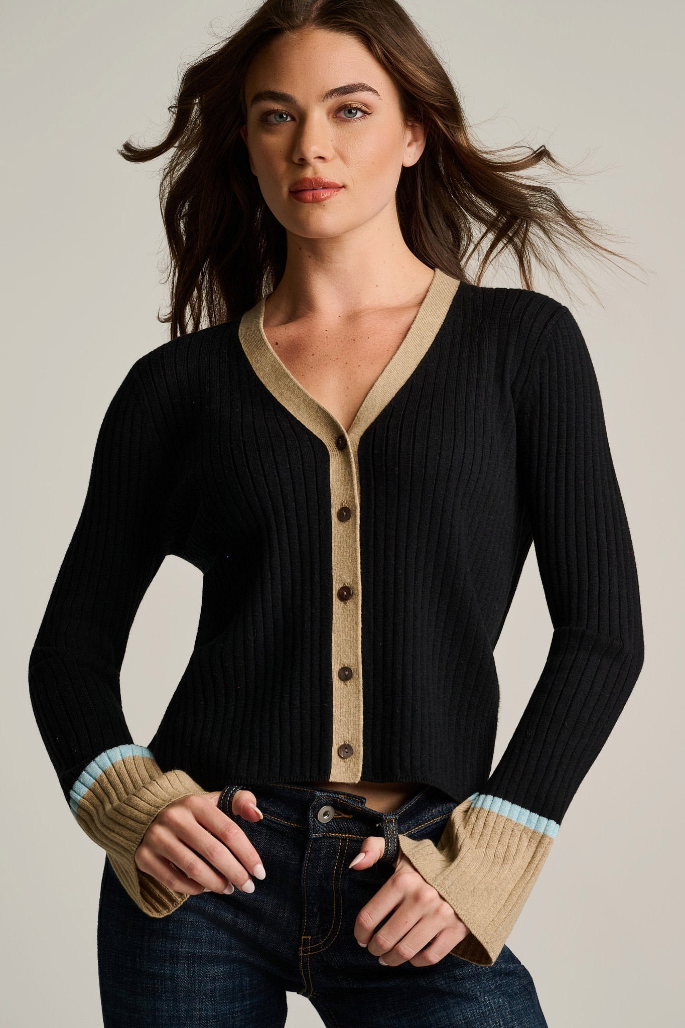 CUFF KEEPER COTTON CASHMERE CARDIGAN - Cardigan-LISA TODD