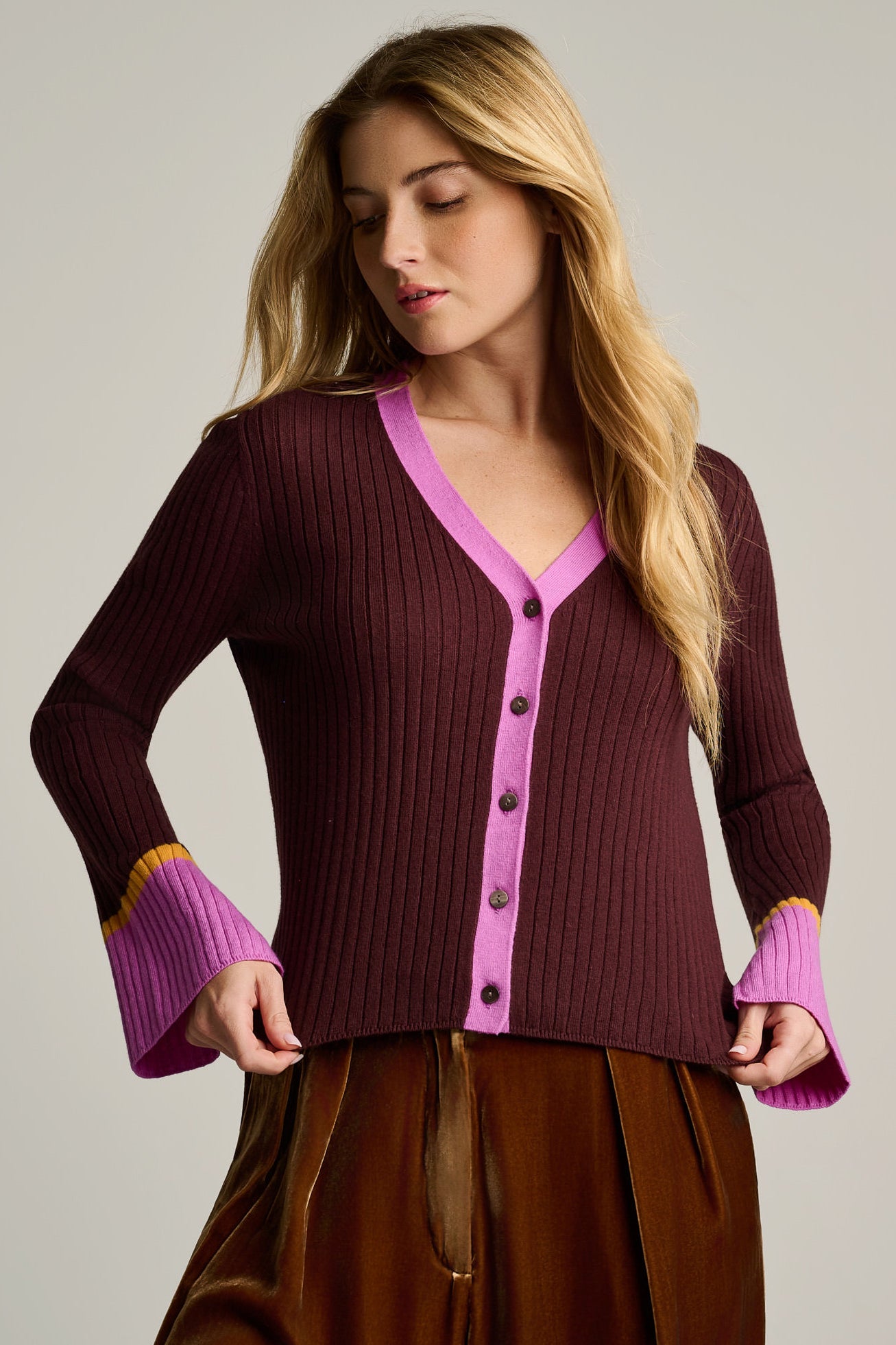 CUFF KEEPER COTTON CASHMERE CARDIGAN - Cardigan-LISA TODD