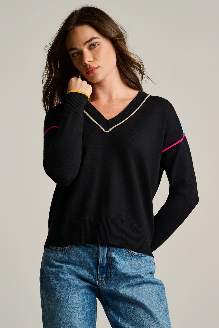 POP STIX COTTON CASHMERE SWEATER