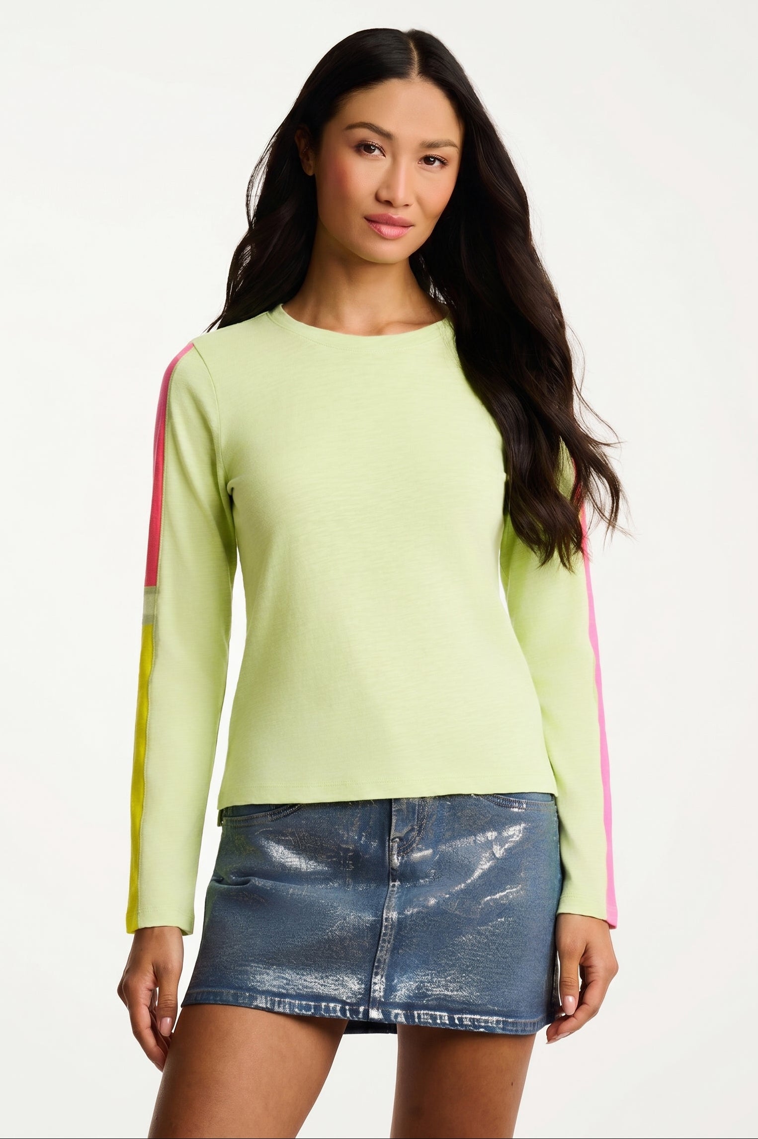 MESH ON COTTON T-SHIRT - Tee-LISA TODD