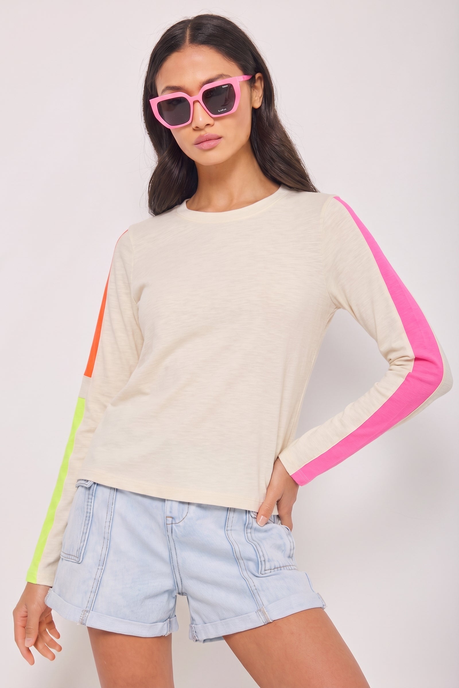MESH ON COTTON T-SHIRT - Tee-LISA TODD