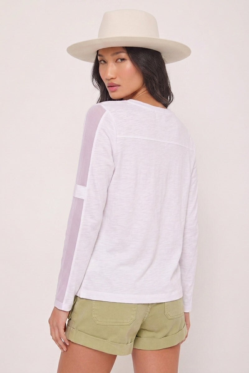 MESH ON COTTON T-SHIRT - Tee-LISA TODD