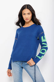 LOVE CRUSH PULLOVER COTTON BLEND SWEATER 