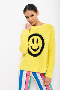 YELLOW SMILE FACE SWEATER LISA TODD