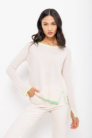 LISA TODD 100% CASHMERE CREW SWEATER
