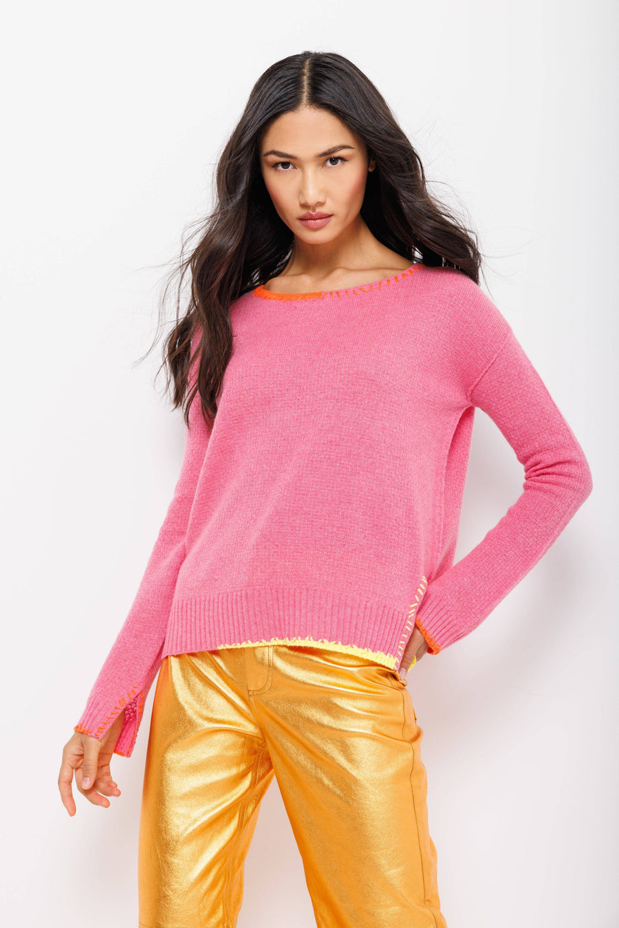 LISA TODD 100% CASHMERE CREW SWEATER