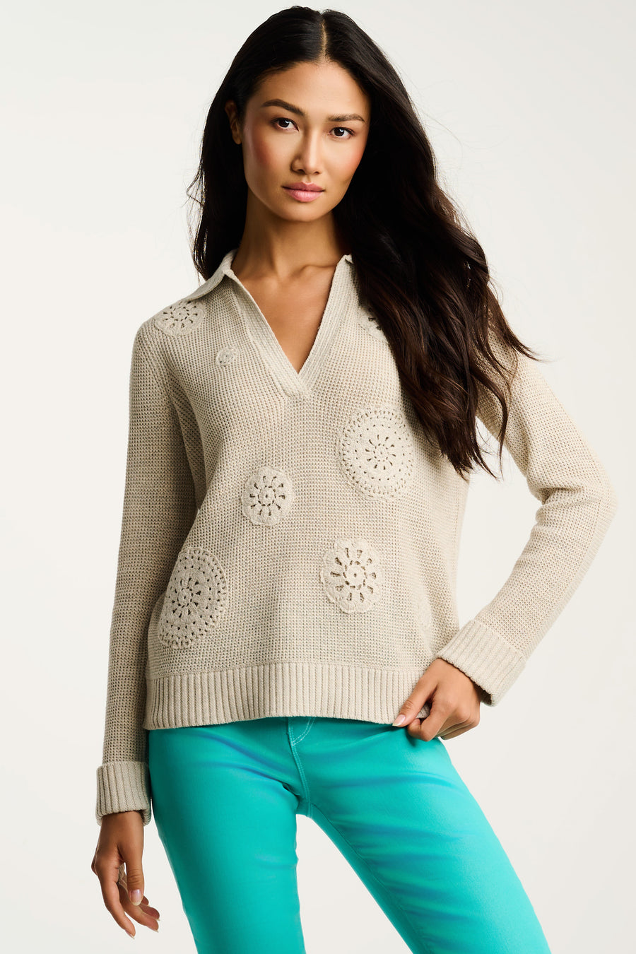 KNIT BLISS COTTON SWEATER - Sweater-LISA TODD