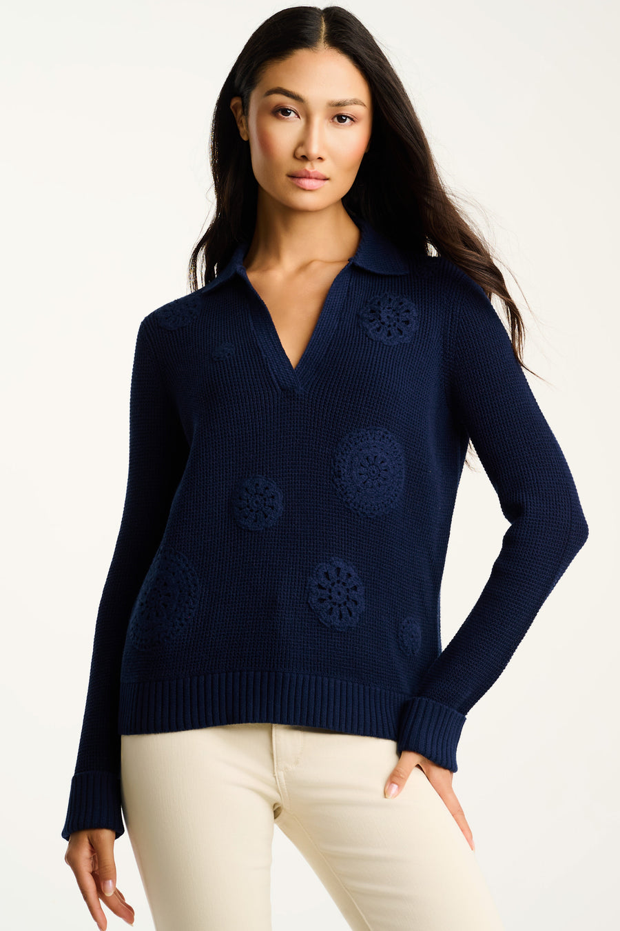 KNIT BLISS COTTON SWEATER - Sweater-LISA TODD