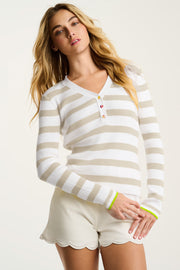 LUCKY STRIPE COTTON HENLEY - Henley-LISA TODD