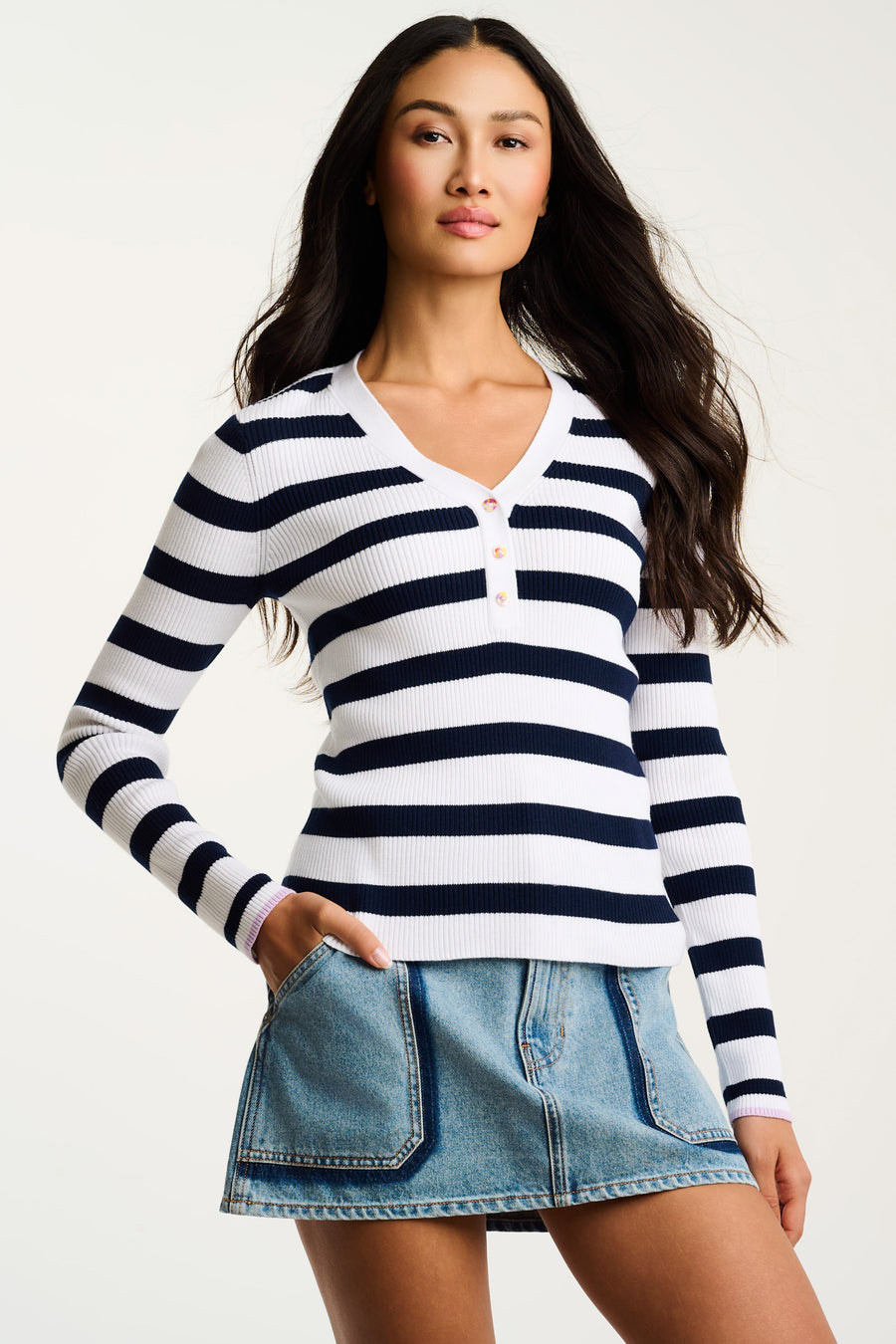 LUCKY STRIPE HENLEY - Henley-LISA TODD