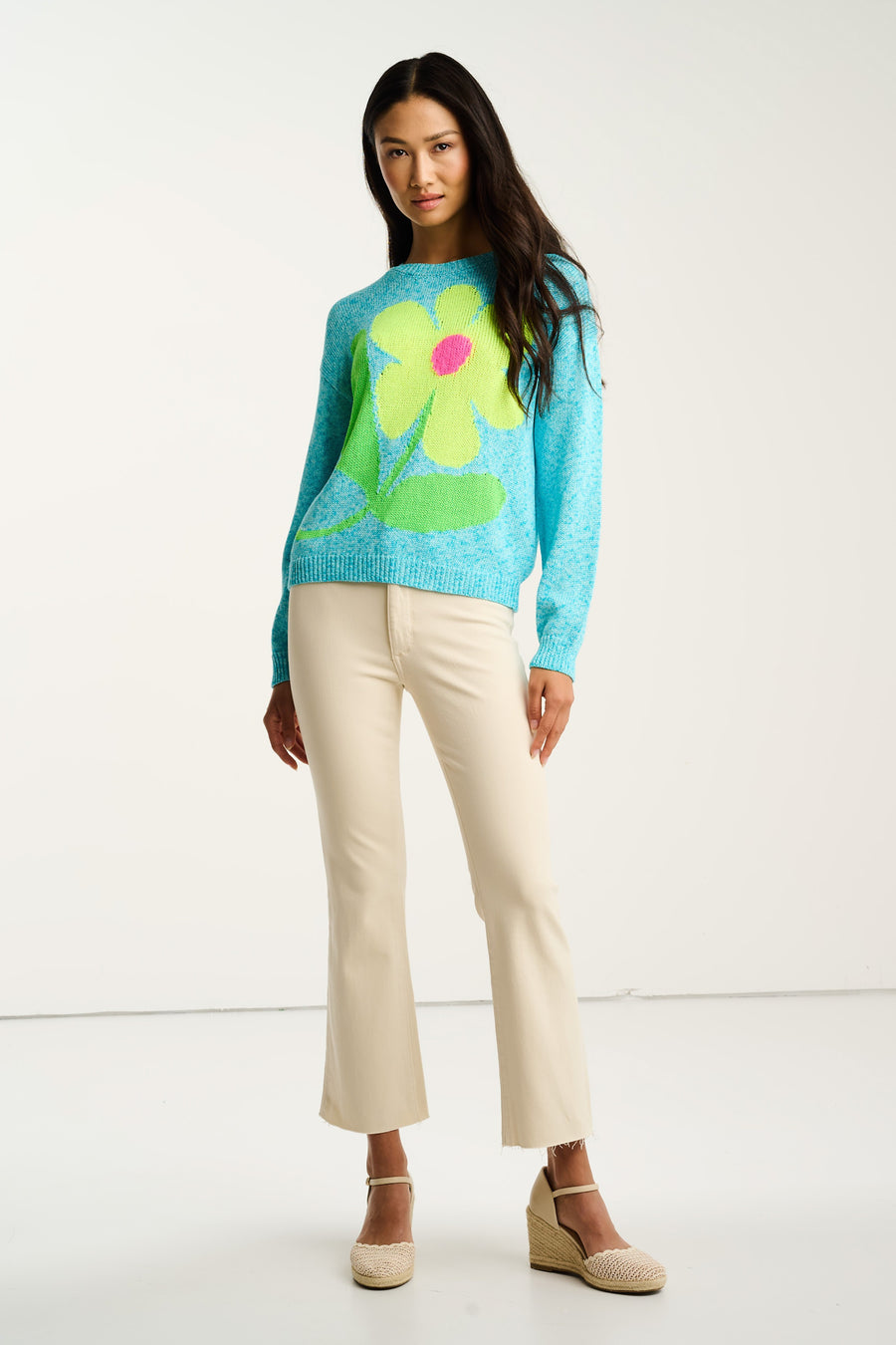 BEL FIORE FLOWER SWEATER - Sweater-LISA TODD