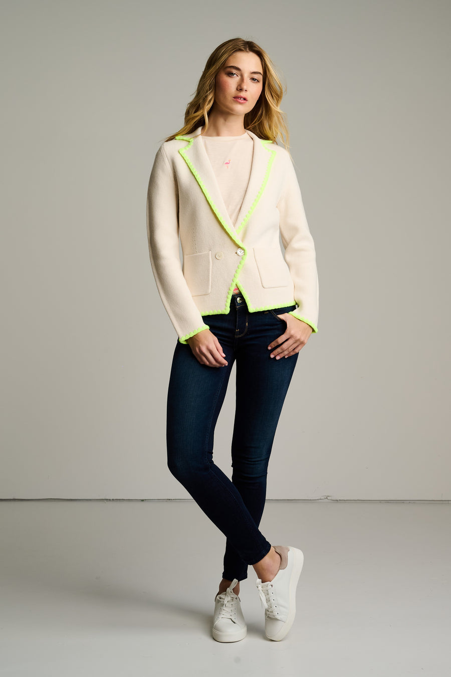 STITCHY MIX BLAZER - Jacket-LISA TODD