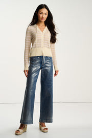 GLIMMER BUTTON UP SWEATER - Cardigan-LISA TODD