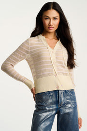 GLIMMER BUTTON UP SWEATER - Cardigan-LISA TODD