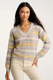 SUN-SATIONAL V-NECK PULLOVER - Top-LISA TODD