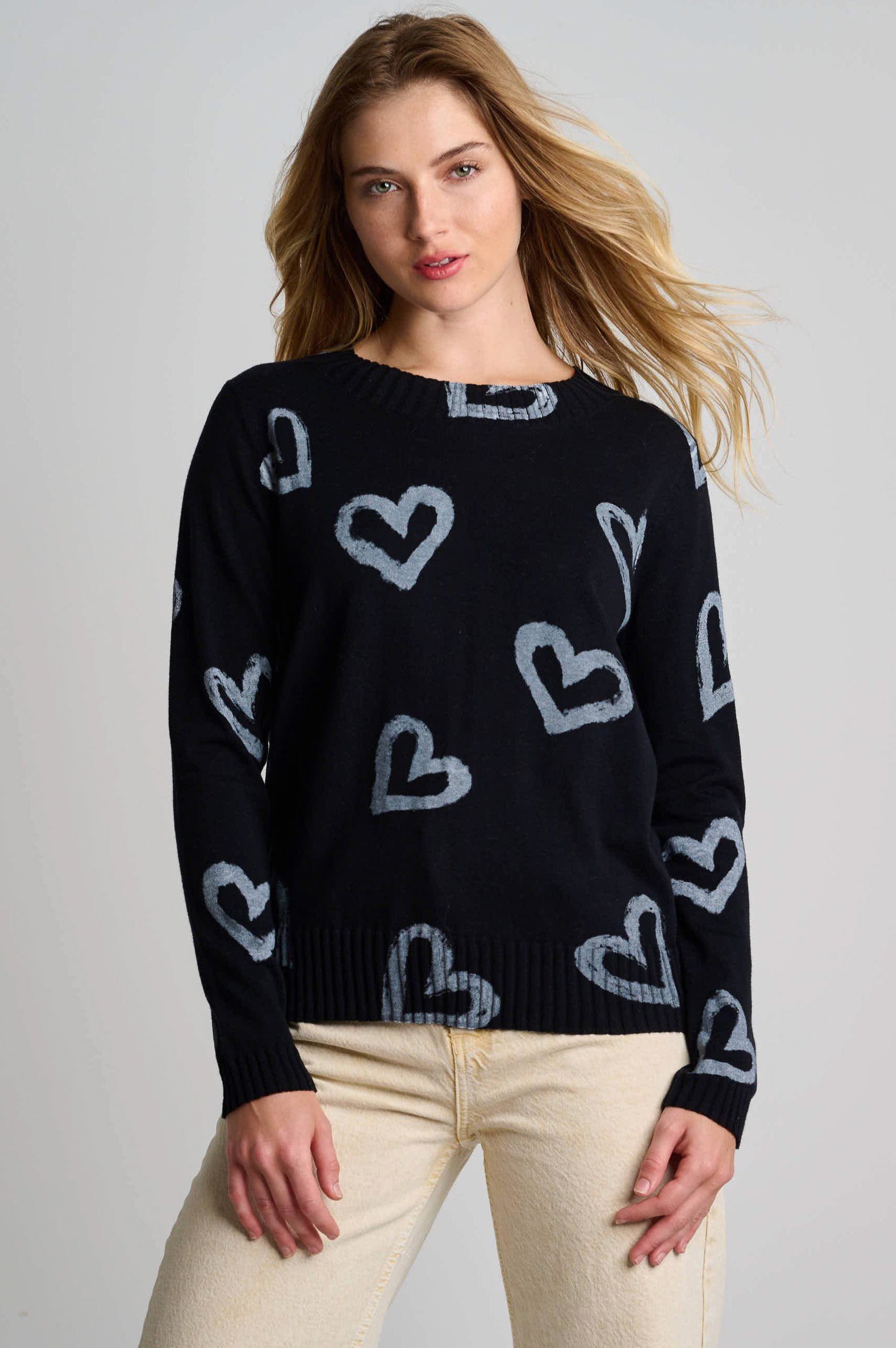 LOVE ZONE COTTON SWEATER - Sweater-LISA TODD